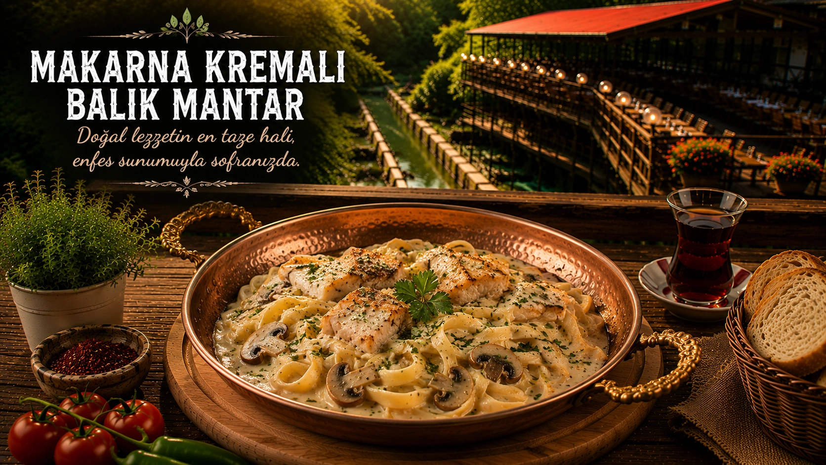 Makarna Kremalı Balık Mantarı